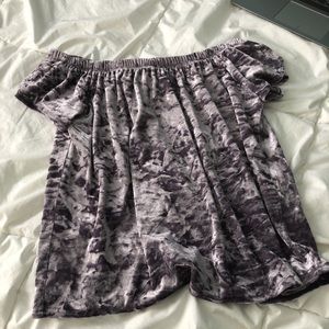 Velvet off the shoulder crop top!